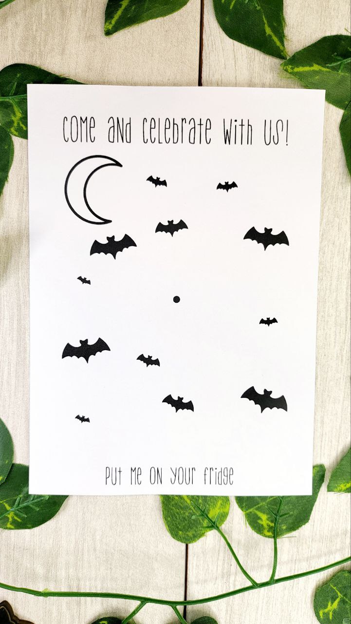 Bat Save The Date Magnets Halloween Wedding Save the Date Spooky Wedding Invitations Custom Wood Magnet