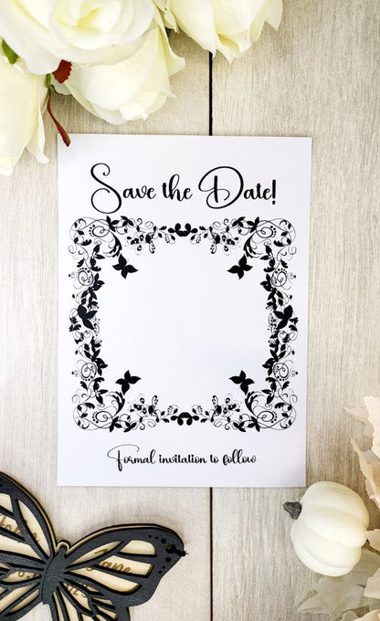 Butterfly Save the Date Magnet • Wooden Wedding Invitation • Elegant Folding Magnet Invite • Custom Laser Cut Wedding Save the Date