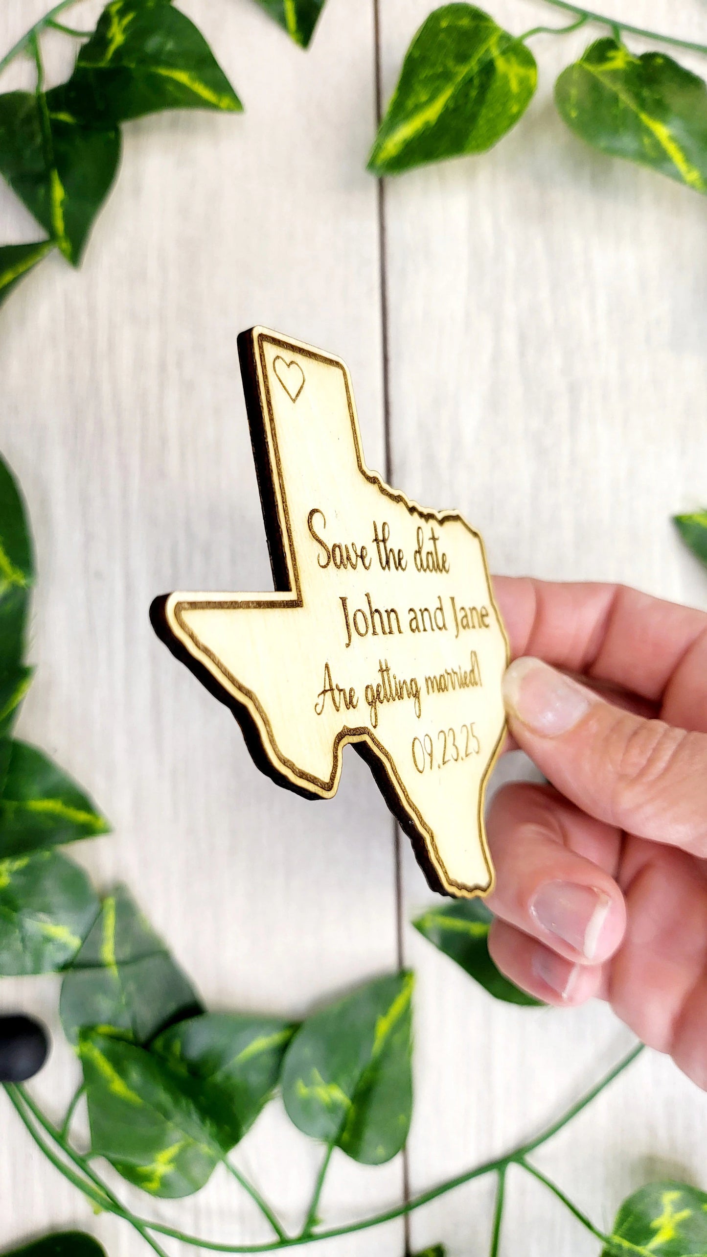 Rustic Wedding Save The Date Magnets Texas State Save the Date Destination Wedding Invitations Personalized Wood Magnet and Card