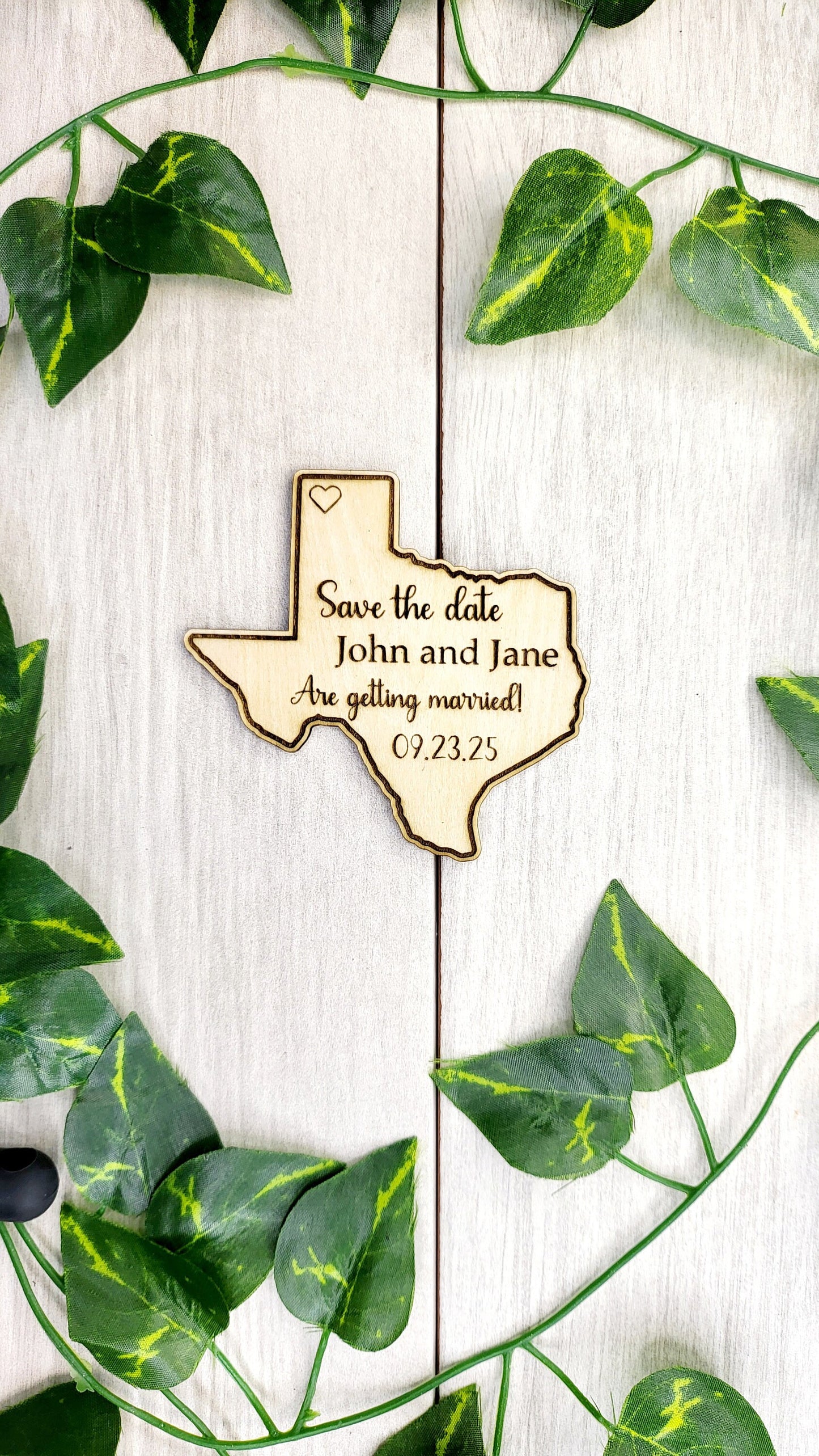 Rustic Wedding Save The Date Magnets Texas State Save the Date Destination Wedding Invitations Personalized Wood Magnet and Card