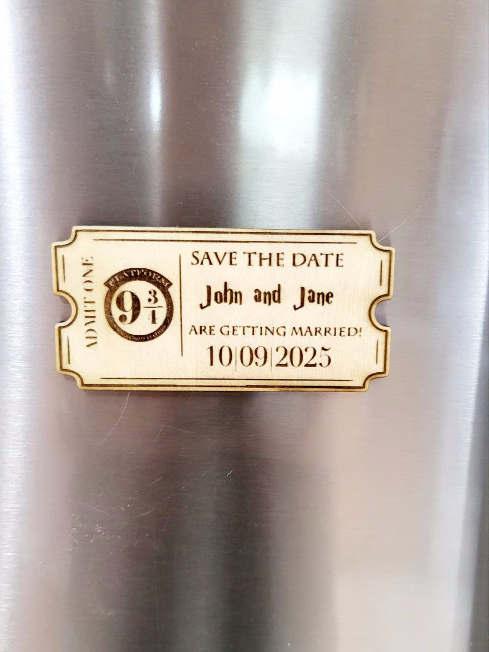 Magical Wedding Save The Date Magnets Wizard Themed Save the Date Nerdy Wedding Invitations Custom Wood Magnet