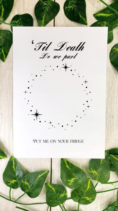 Skeleton Heart Save the Date Magnet – Gothic Halloween Wedding Invitation • Spooky Wooden Magnet • Custom Save the Date for Weddings