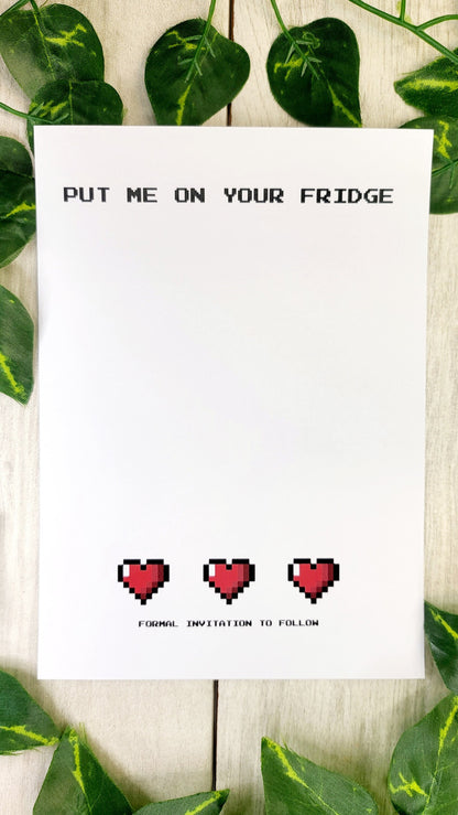 Retro Gamer Save the Date Magnet • Handheld Console Wedding Favor • Nerdy Pixel Invite • Custom Engraved 8-Bit Wedding Magnet