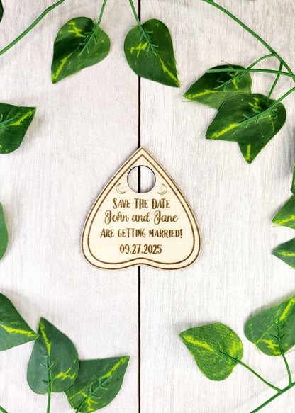 Bundled Ouija Board Invitation Magnet with RSVP Unique Gothic Invites | Personalized Wedding Announcement | Laser Cut Wooden Magnet 4x6in