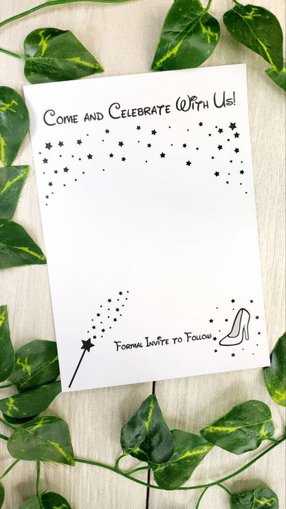 Princess Wedding Save the Date Magnet – Cinderella Pumpkin Carriage Invitations – Custom Wood Magnet for Weddings, Sweet 16, or Quinceañera