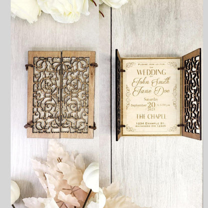 Elegant Wedding Invitations, Personalized Wooden Invitation, Rustic Weddings, Custom Wood Invite, Unique Wedding Invitations