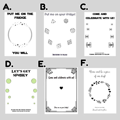 Wedding Save The Date Cards and Envelopes, Companion for "Magnet Only" purchase.