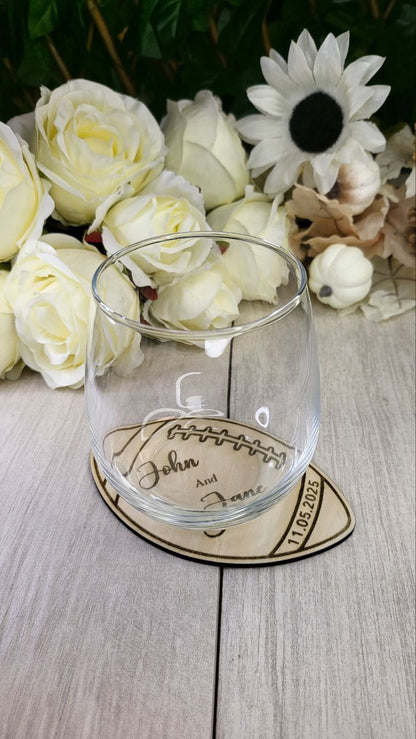 Football Coaster wedding favors for guests, Sports wedding favor, personalized custom wedding favor coasters
