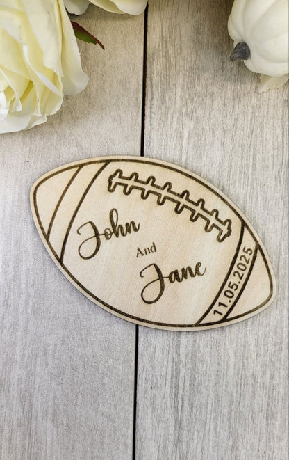 Football Coaster wedding favors for guests, Sports wedding favor, personalized custom wedding favor coasters