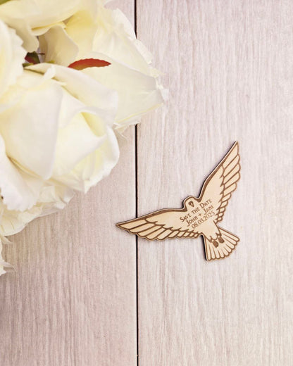 Falcon Save The Date Magnets Wedding Bird Save the Date Pet Wedding Invitations Custom Wood Magnet