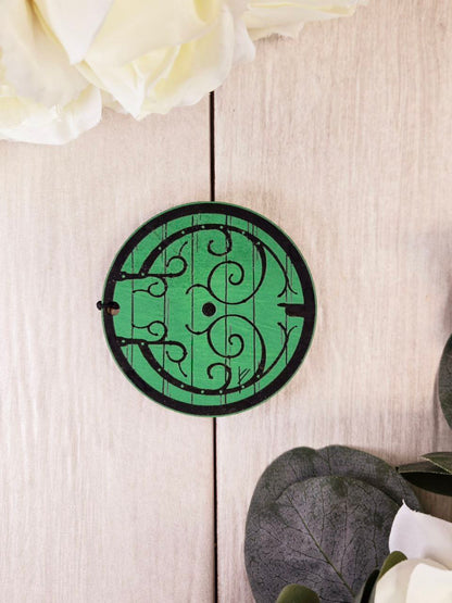 Green Door Fantasy Wedding Save The Date Magnets, Save the Date Elegant Wedding Invitations Custom Wooden Magnet