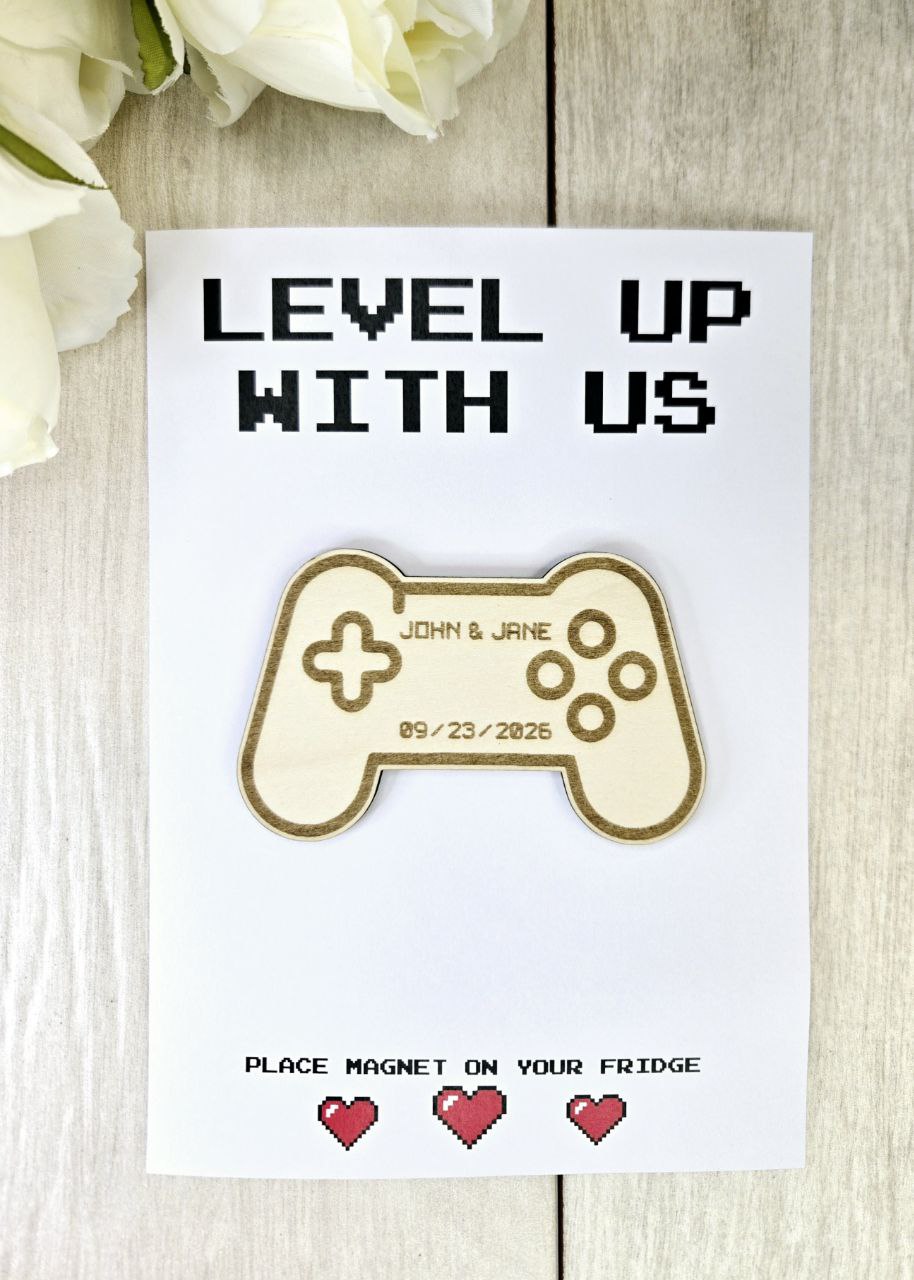 Video Game Save the Date Magnet • Nerdy Gamer Wedding Favors • Personalized Game Controller Magnet • Geeky Wedding Save the Dates