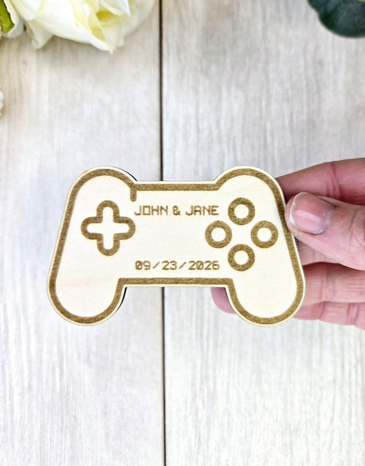 Video Game Save the Date Magnet • Nerdy Gamer Wedding Favors • Personalized Game Controller Magnet • Geeky Wedding Save the Dates