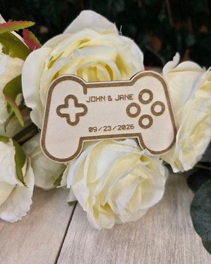 Video Game Save the Date Magnet • Nerdy Gamer Wedding Favors • Personalized Game Controller Magnet • Geeky Wedding Save the Dates