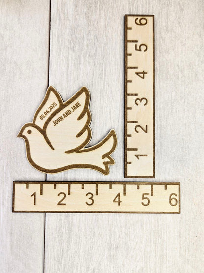 Rustic Wood Dove Save The Date Magnet: Wedding Invitation