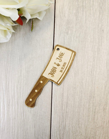 Cleaver Save the Date Magnet • Horror Wedding Invitation • Funny Halloween Wedding Favor for Guests • Serial Killer Wedding Decor Idea