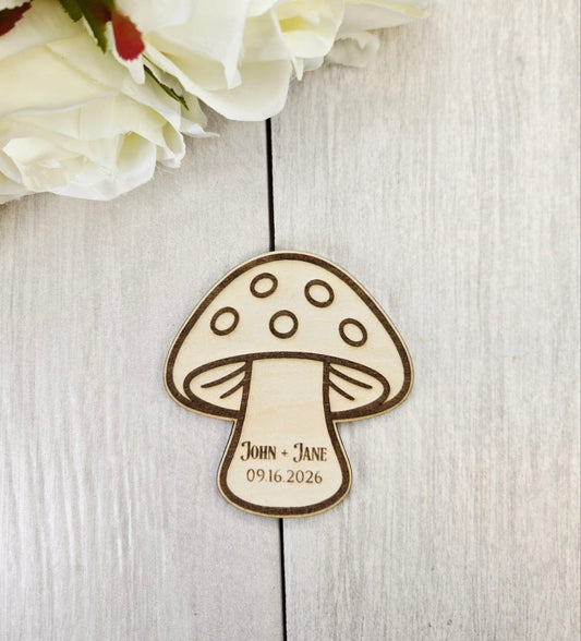 Mushroom Save the Date Magnet • Whimsical Wedding Invitation • Boho Forest Wedding Favor • Cottagecore Wedding Magnet • Festival Wedding