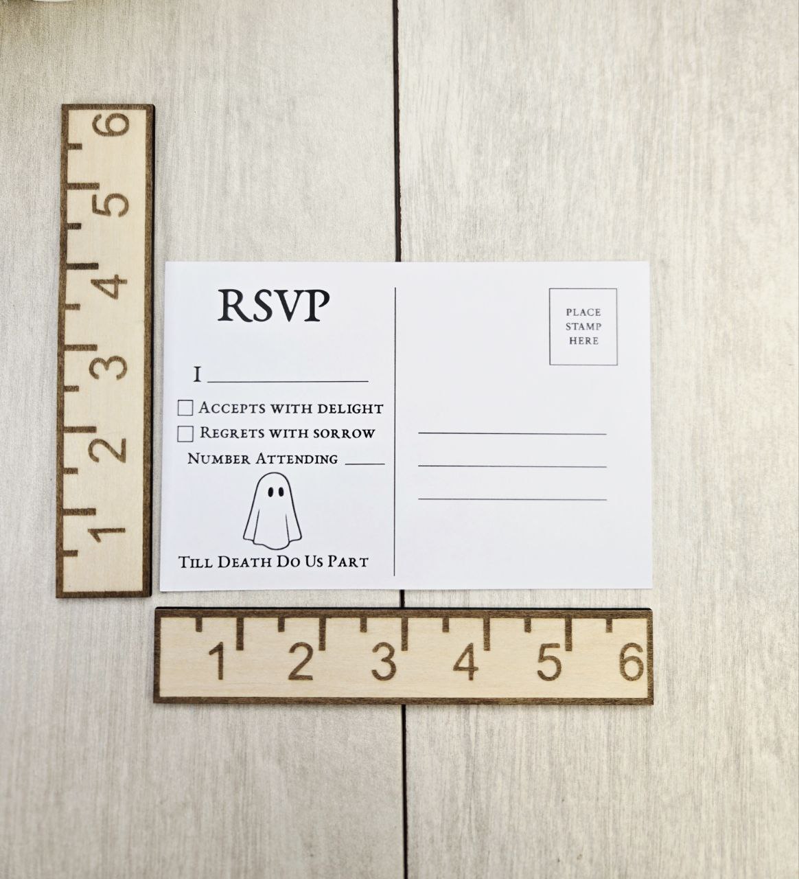 Ghost Wedding Invitation • Till Death Do Us Part Paper Invite • Halloween Wedding Stationery for Spooky Couples