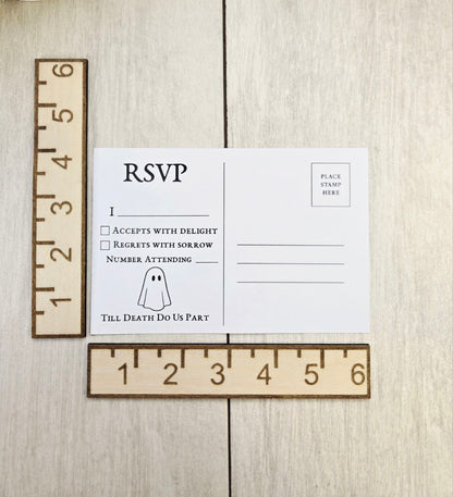 Ghost Wedding Invitation • Till Death Do Us Part Paper Invite • Halloween Wedding Stationery for Spooky Couples