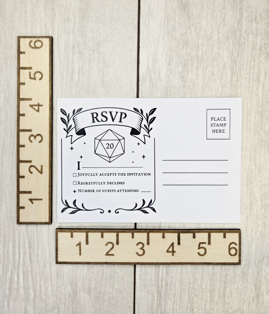 D20 Wedding Invitation RSVP Set | Tabletop RPG Theme | Dungeons Dragons Paper Invite | Gamer Geek Wedding Stationery