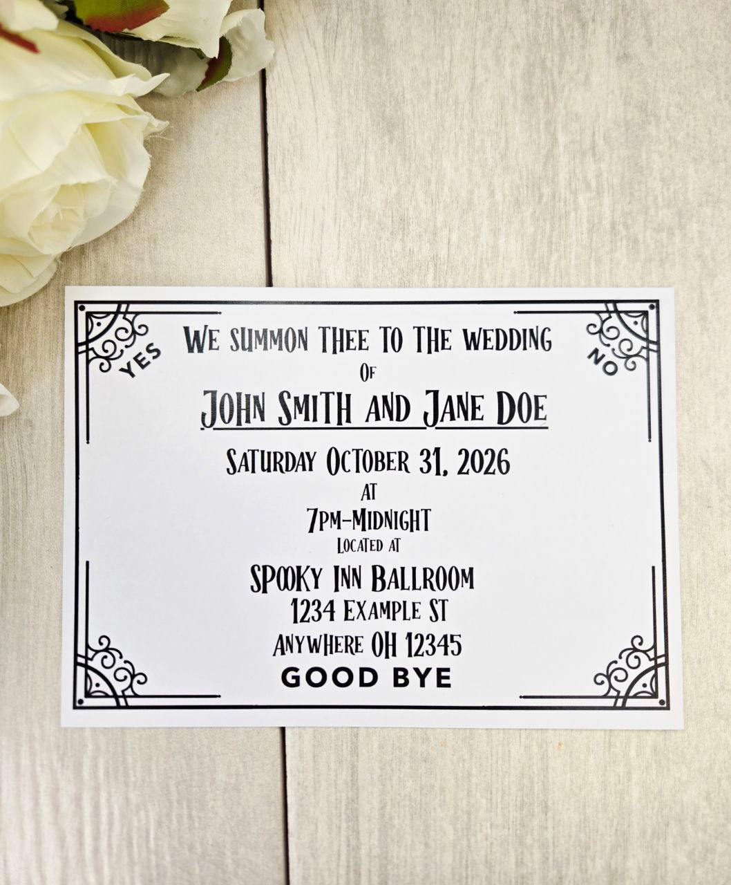 Ouija Board Wedding Invitation with RSVP Card | Gothic Spirit Board Halloween Theme Wedding Stationery Set | Occult Spooky Paper Invitations