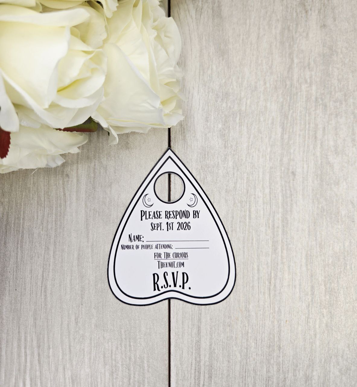 Ouija Board Wedding Invitation with RSVP Card | Gothic Spirit Board Halloween Theme Wedding Stationery Set | Occult Spooky Paper Invitations