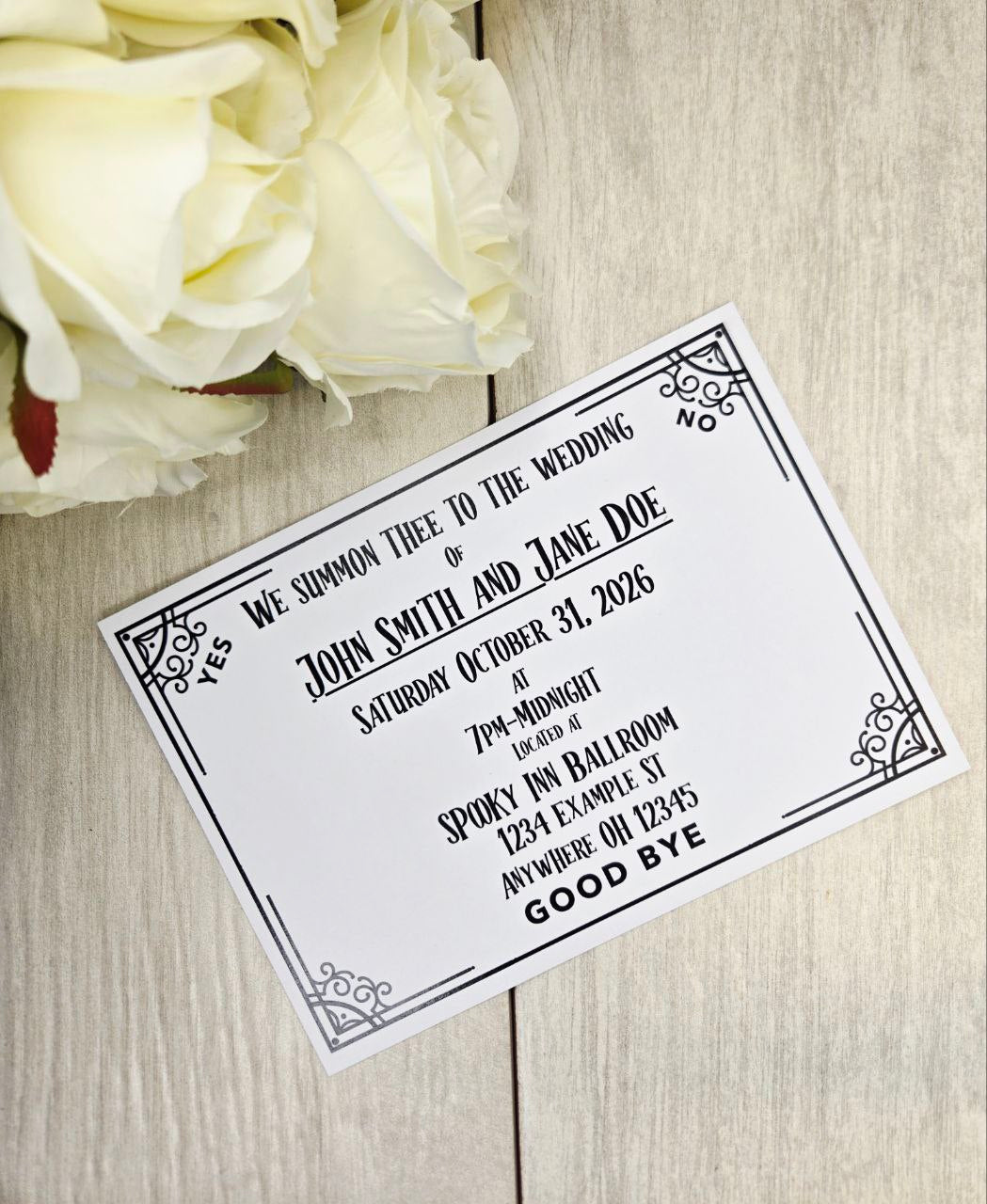 Ouija Board Wedding Invitation with RSVP Card | Gothic Spirit Board Halloween Theme Wedding Stationery Set | Occult Spooky Paper Invitations