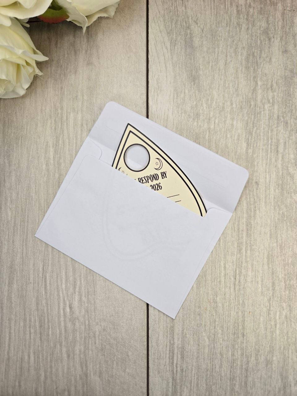 Ouija Board Wedding Invitation with RSVP Card | Gothic Spirit Board Halloween Theme Wedding Stationery Set | Occult Spooky Paper Invitations