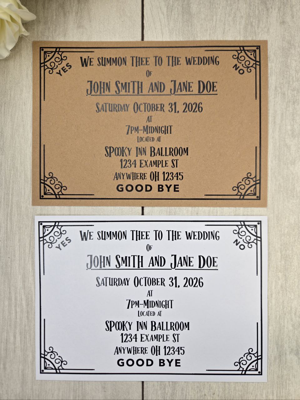 Ouija Board Wedding Invitation with RSVP Card | Gothic Spirit Board Halloween Theme Wedding Stationery Set | Occult Spooky Paper Invitations