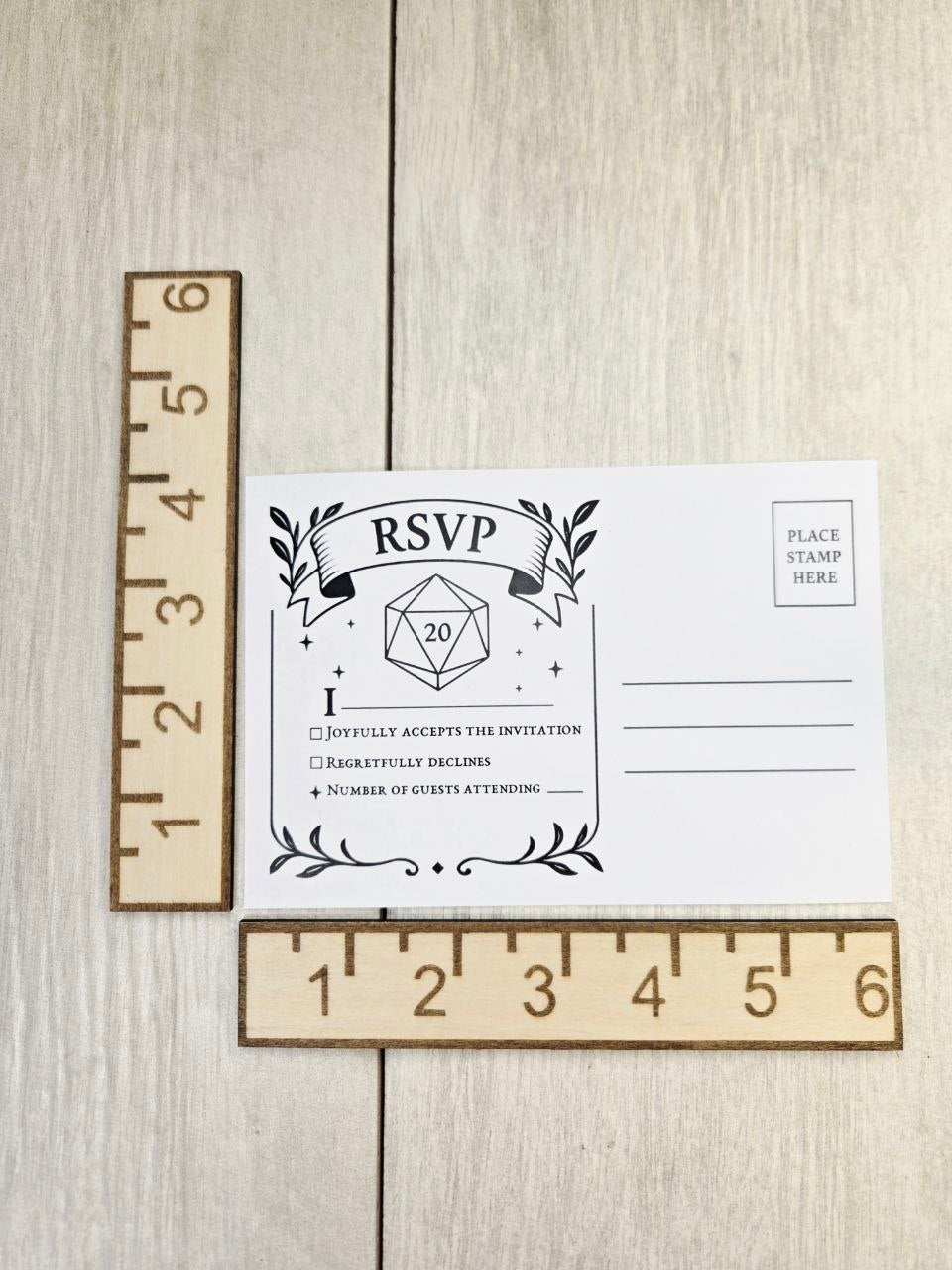 D20 Wedding Invitation RSVP Set | Tabletop RPG Theme | Dungeons Dragons Paper Invite | Gamer Geek Wedding Stationery