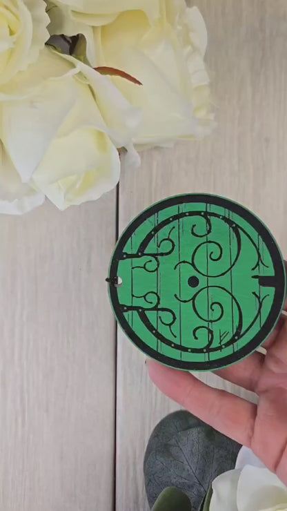 Green Door Fantasy Wedding Save The Date Magnets, Save the Date Elegant Wedding Invitations Custom Wooden Magnet